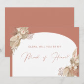 Terracotta Arch Pampas Grass Trauzeugin Karte (Vorne/Hinten)