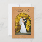 Terracotta Arch Photo Monogram Wedding Thank You Dankeskarte (Vorderseite)