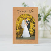 Terracotta Arch Photo Monogram Wedding Thank You Dankeskarte (Stehend Vorderseite)