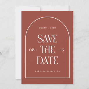 Terracotta Arch Retro Minimalistisch Moderne Schri Save The Date