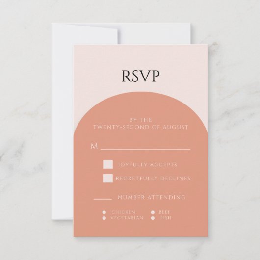 TERRACOTTA ARCH WEDD RSVP CARD KARTE (Vorderseite)