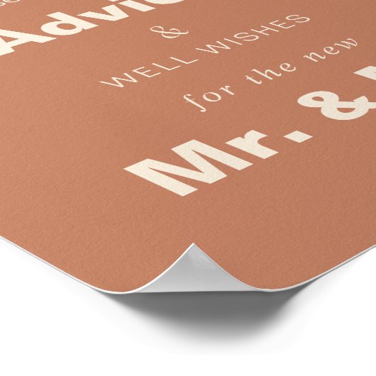 Terracotta Arch Wedding Advice und Well Wishings Poster (Ecke)