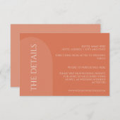 TERRACOTTA ARCH WEDDING DETAILS ENCLOSURE CARD BEGLEITKARTE (Vorne/Hinten)