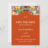 Terracotta Arch Wedding Rettet das Datum Einladung (Vorderseite)