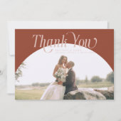 Terracotta Arch Wedding Vielen Dank Dankeskarte (Vorderseite)