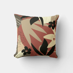 Terracotta Artistic Abstrakt Tropical Throw Kissen
