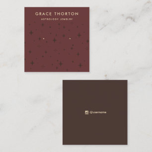 Terracotta Astrologie Sterne Gestüt Ohrensichter Quadratische Visitenkarte