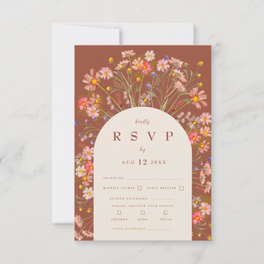 Terracotta auf dem Boho Rustikale Terrasse RSVP Karte (Vorderseite)