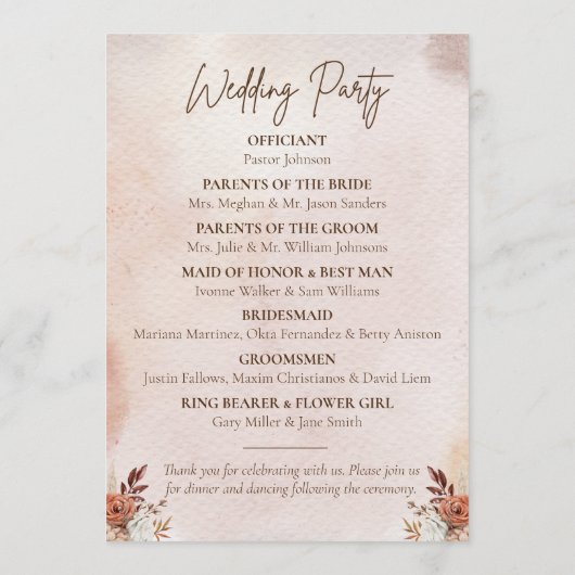 Terracotta auf dem Lande Herbst Bohemisch Programm (Rückseite)