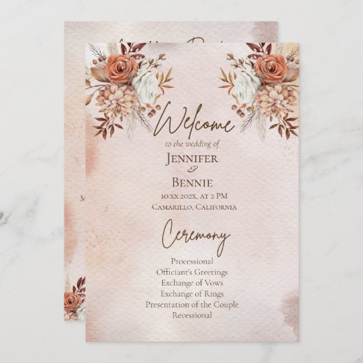 Terracotta auf dem Lande Herbst Bohemisch Programm (Vorne/Hinten)