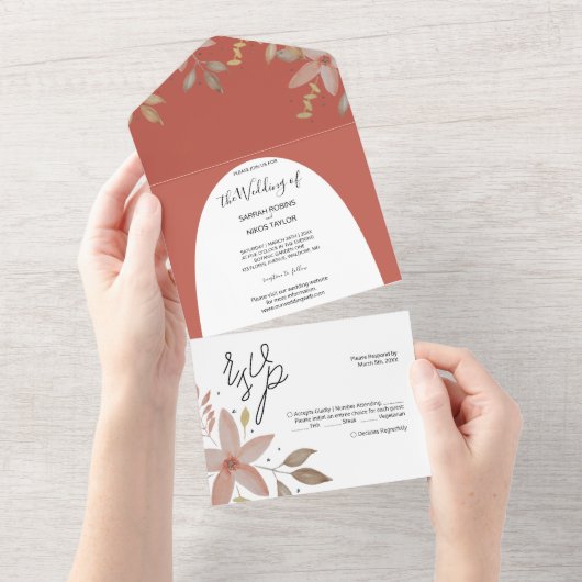 Terracotta auf dem Monte Tamaro All In One Einladung (Abreißen)