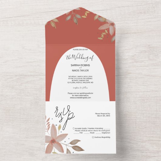 Terracotta auf dem Monte Tamaro All In One Einladung (Innen Boden)