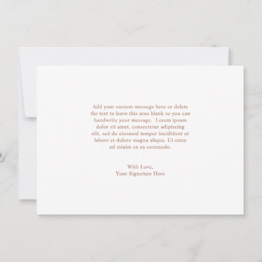 Terracotta auf dem Monte Tamaro Dankeskarte (Rückseite)