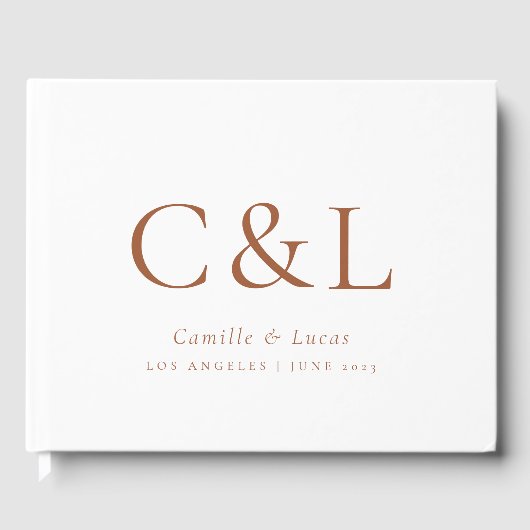 Terracotta auf dem Monte Tamaro Minimalistische Ho Gästebuch (Vorderseite)