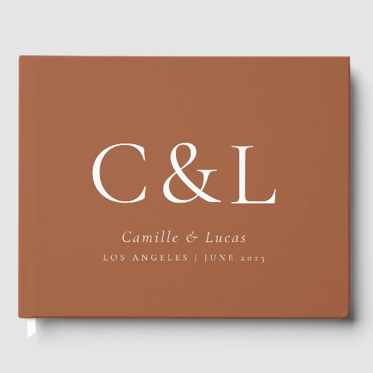 Terracotta auf dem Monte Tamaro Minimalistische Ho Gästebuch (Vorderseite)