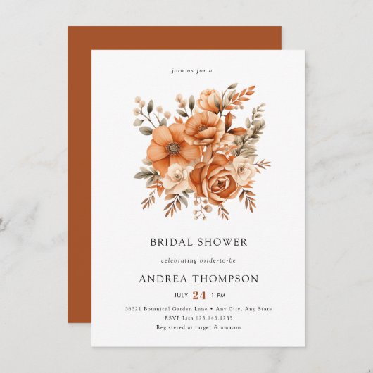 Terracotta auf dem Wasser | BRAUTPARTY Einladung (Vorne/Hinten)