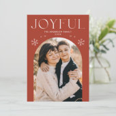 Terracotta auf Joyful Snowflake Foto Feiertagskarte (Stehend Vorderseite)