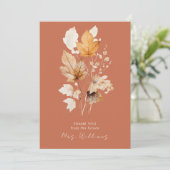 Terracotta Autumn Leaves Brautparty Vielen Dank Einladung (Stehend Vorderseite)