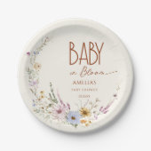 Terracotta Baby in Bloom Wildblume Paper Plate Pappteller (Vorderseite)
