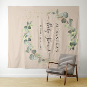 Terracotta Baby Shower Foto Stand Hintergrund Wandteppich (Beispiel (Horizontal))