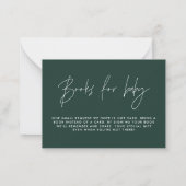 Terracotta Babyduschbücher für Babynahrung Mitteilungskarte (Rückseite)