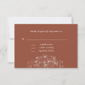 Terracotta Background Wildblume Wedding RSVP (Vorderseite)