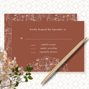 Terracotta Background Wildblume Wedding RSVP