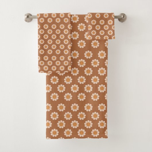 Terracotta Bath Towel Groovy 70s Design Badhandtuch Set (Insitu)