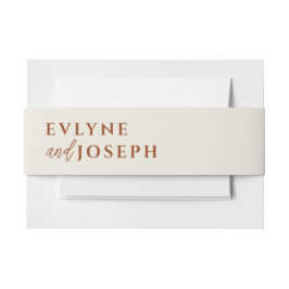 Terracotta Beige Boho Burnt Orange Bold Wedding Einladungsbanderole