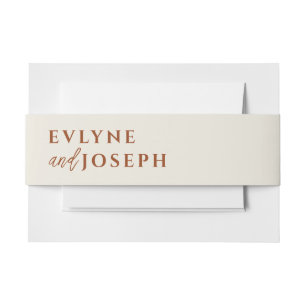 Terracotta Beige Boho Burnt Orange Bold Wedding Einladungsbanderole