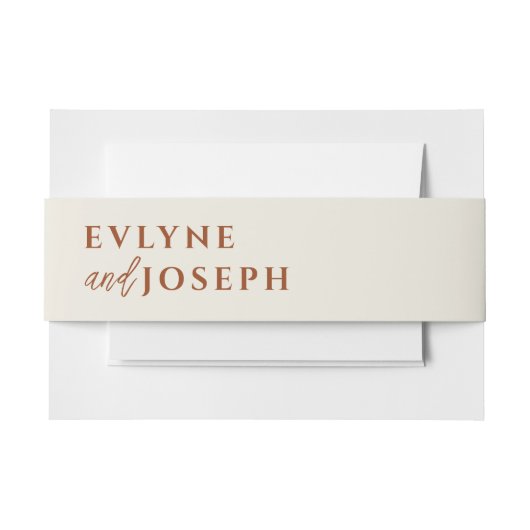 Terracotta Beige Boho Burnt Orange Bold Wedding Einladungsbanderole (Vorderseite Beispiel)