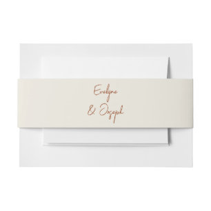 Terracotta Beige Boho Burnt Orange Trendy Wedding Einladungsbanderole