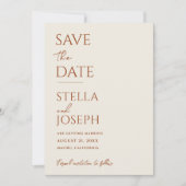 Terracotta Beige Boho Chic Earthy Modern Wedding Save The Date (Vorderseite)
