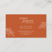 Terracotta & Beige Boho Minimalist Business Card Visitenkarte (Rückseite)