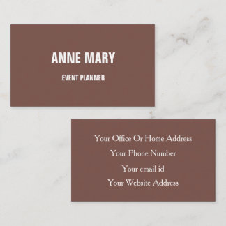 Terracotta Beige Modern Minimal Event Planner Visitenkarte