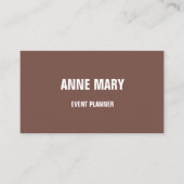 Terracotta Beige Modern Minimal Event Planner Visitenkarte (Vorderseite)