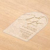 Terracotta Beige Trendy Simple Wedding Acryleinladungen (Ablage )