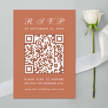 Terracotta Big QR Code Einfache Kalligrafie Hochze