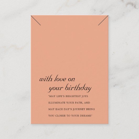 TERRACOTTA BIRTHDAY GIFT NECKLACE DISPLAY CARD PLATZKARTE (Vorderseite)