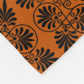 Terracotta Black Alcient Griechisch Meander Muster Fleecedecke (Ecke)