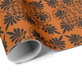 Terracotta Black Alcient Griechisch Meander Muster Geschenkpapier (Rolleneckpunkt)