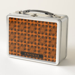 Terracotta Black Alcient Griechisch Meander Muster Metall Brotdose