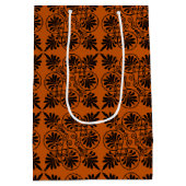 Terracotta Black Alcient Griechisch Meander Muster Mittlere Geschenktüte (Rückseite)