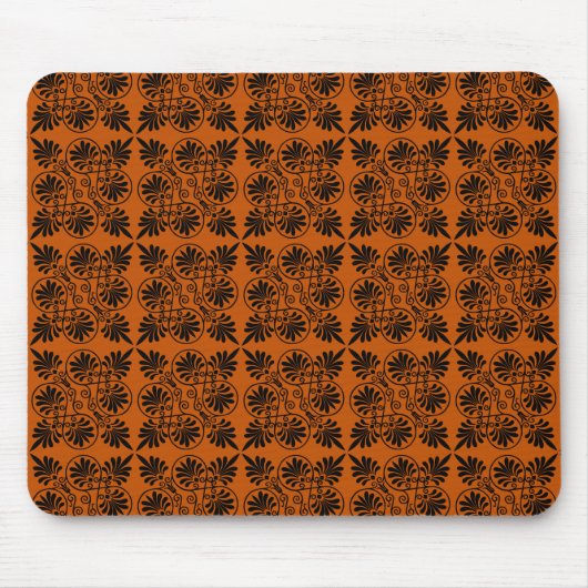 Terracotta Black Alcient Griechisch Meander Muster Mousepad (Vorne)