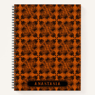 Terracotta Black Alcient Griechisch Meander Muster Notizblock