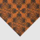 Terracotta Black Alcient Griechisch Meander Muster Seidenpapier (Ausschnitt)