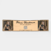 Terracotta & Black Script QR Code Minimalist Booth Banner (Horizontal)