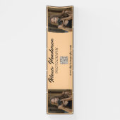 Terracotta & Black Script QR Code Minimalist Booth Banner (Vertikal)