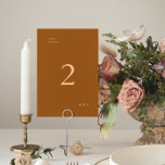 Terracotta Black Simple Schlicht Modern Wedding Tischnummer<br><div class="desc">Terracotta Black Simple Schlicht Modern Wedding Tischnummer</div>