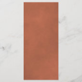 Terracotta Blätter Elegante Rustikale Hochzeit Menükarte (Rückseite)